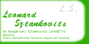 leonard sztankovits business card